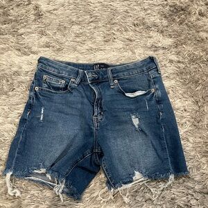 GAP Women's Distressed Blue Jean Shorts